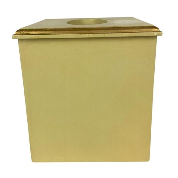 Vintage Wooden Floral Waste Basket and Tissue Box Cover Set Floral Cottagecore - Picture 11 of 15